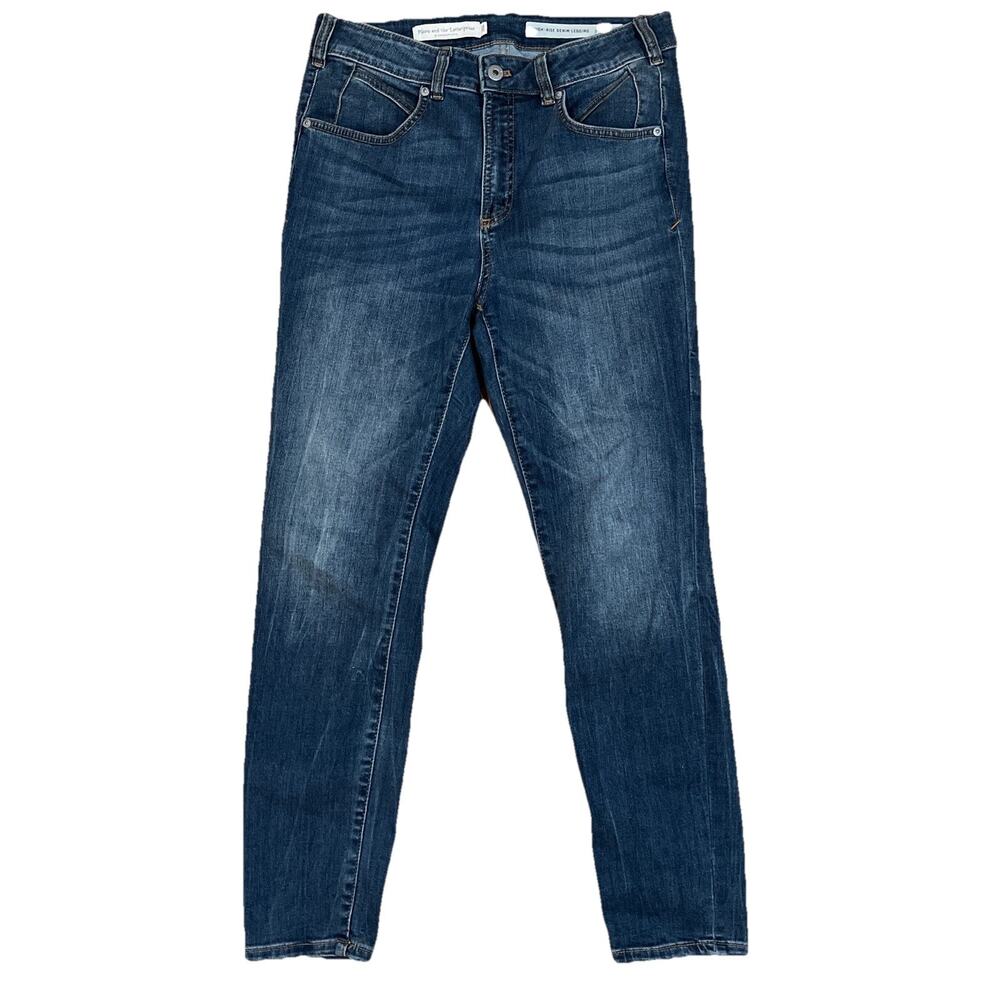 Pilcro Anthropologie High Rise Denim Legging Sz 30 Blue Jeans 31x27 Stretch Fade
